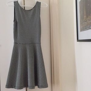 Nordstrom black and white mini polka dot dress